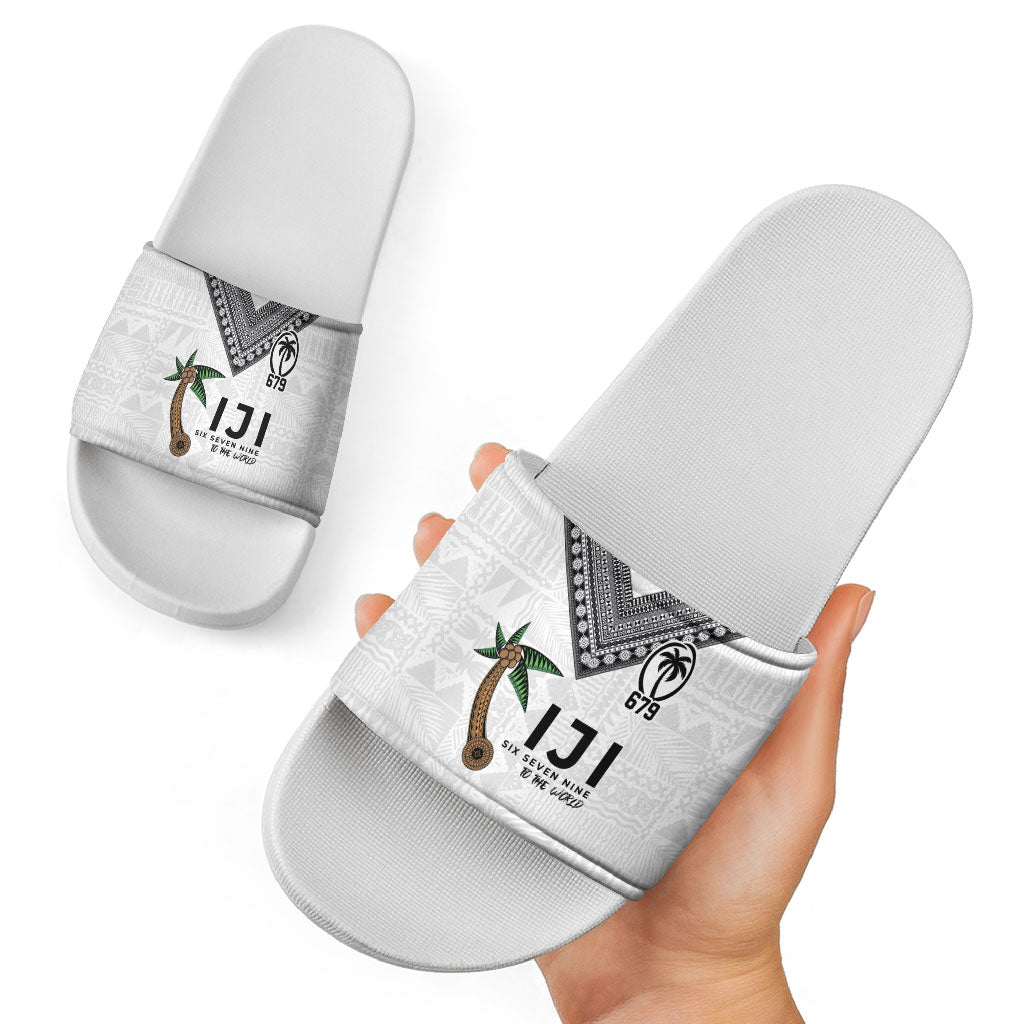 Fijian Rugby Slide Sandals Six Seven Nine to The World - Tapa Pattern LT03 - Polynesian Pride