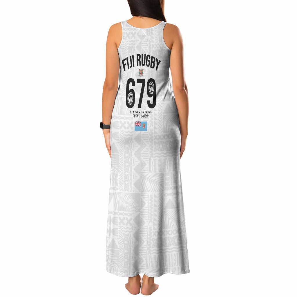 Fijian Rugby Tank Maxi Dress Six Seven Nine to The World - Tapa Pattern LT03 - Polynesian Pride