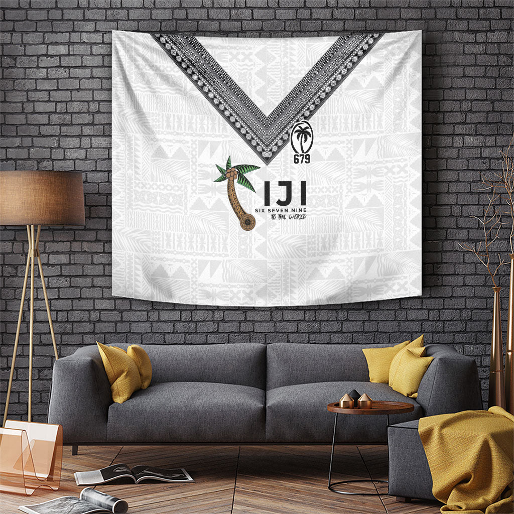 Fijian Rugby Tapestry Six Seven Nine to The World - Tapa Pattern LT03 Multicolor - Polynesian Pride