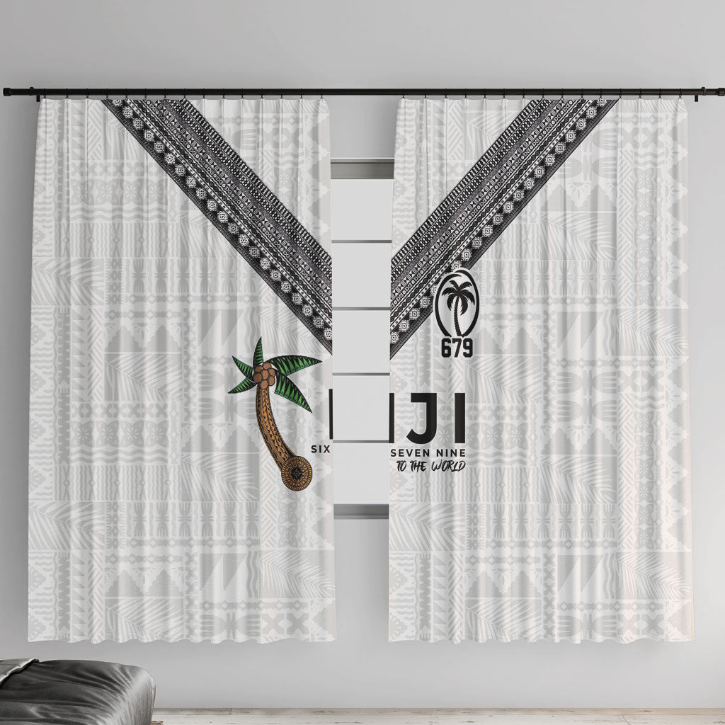 Fijian Rugby Window Curtain Six Seven Nine to The World - Tapa Pattern LT03 With Hooks Multicolor - Polynesian Pride
