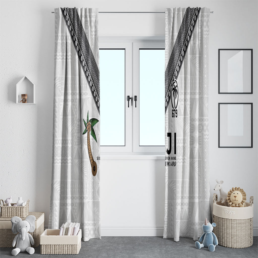 Fijian Rugby Window Curtain Six Seven Nine to The World - Tapa Pattern LT03 - Polynesian Pride