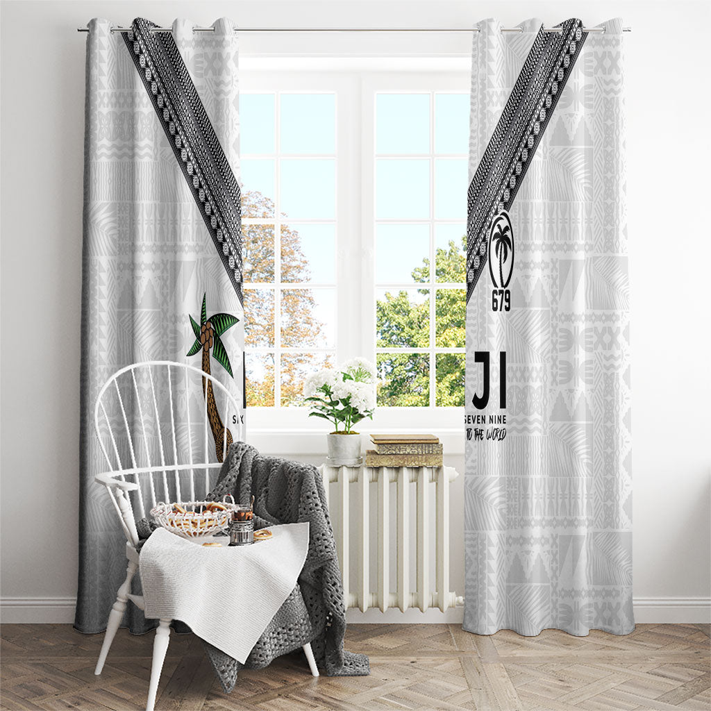 Fijian Rugby Window Curtain Six Seven Nine to The World - Tapa Pattern LT03 - Polynesian Pride