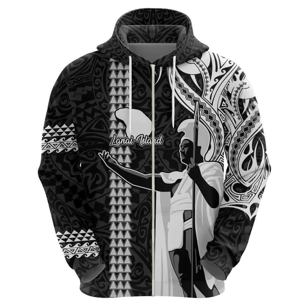 Hawaii Lanai Island Hoodie Hawaiian King and Kakau Symbols Abstract Shoulder Tattoo LT03 - Polynesian Pride