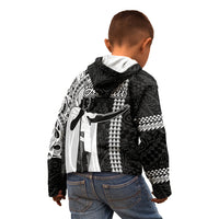 Hawaii Lanai Island Kid Hoodie Hawaiian King and Kakau Symbols Abstract Shoulder Tattoo LT03 - Polynesian Pride