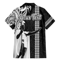 Custom Hawaii Lanai Island Family Matching Mermaid Dress and Hawaiian Shirt Hawaiian King and Kakau Symbols Abstract Shoulder Tattoo LT03 - Polynesian Pride