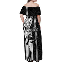 Custom Hawaii Lanai Island Family Matching Off Shoulder Maxi Dress and Hawaiian Shirt Hawaiian King and Kakau Symbols Abstract Shoulder Tattoo LT03 - Polynesian Pride