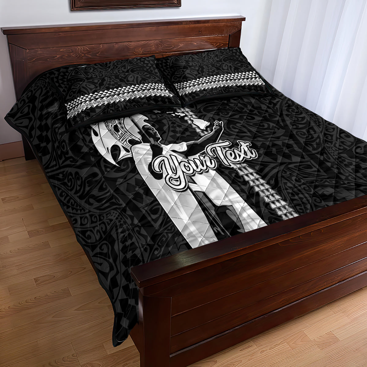 Custom Hawaii Lanai Island Quilt Bed Set Hawaiian King and Kakau Symbols Abstract Shoulder Tattoo LT03 - Polynesian Pride