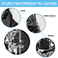 Custom Hawaii Lanai Island Spare Tire Cover Hawaiian King and Kakau Symbols Abstract Shoulder Tattoo LT03 - Polynesian Pride