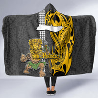 Hawaii Molokai Island Hooded Blanket Hawaiian Warrior and Kakau Symbols Abstract Tattoo LT03 - Polynesian Pride
