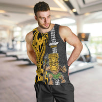 Hawaii Molokai Island Men Tank Top Hawaiian Warrior and Kakau Symbols Abstract Tattoo LT03 - Polynesian Pride