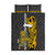 Hawaii Molokai Island Quilt Bed Set Hawaiian Warrior and Kakau Symbols Abstract Tattoo LT03 Yellow - Polynesian Pride