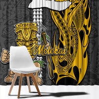 Hawaii Molokai Island Window Curtain Hawaiian Warrior and Kakau Symbols Abstract Tattoo LT03 - Polynesian Pride