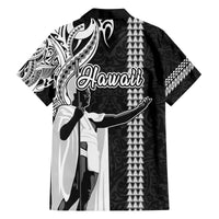 Hawaii Molokai Island Family Matching Off Shoulder Maxi Dress and Hawaiian Shirt Hawaiian King and Kakau Symbols Abstract Shoulder Tattoo LT03 - Polynesian Pride