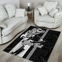 Custom Hawaii Molokai Island Area Rug Hawaiian King and Kakau Symbols Abstract Shoulder Tattoo LT03 - Polynesian Pride