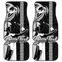 Custom Hawaii Molokai Island Car Mats Hawaiian King and Kakau Symbols Abstract Shoulder Tattoo LT03 Black - Polynesian Pride