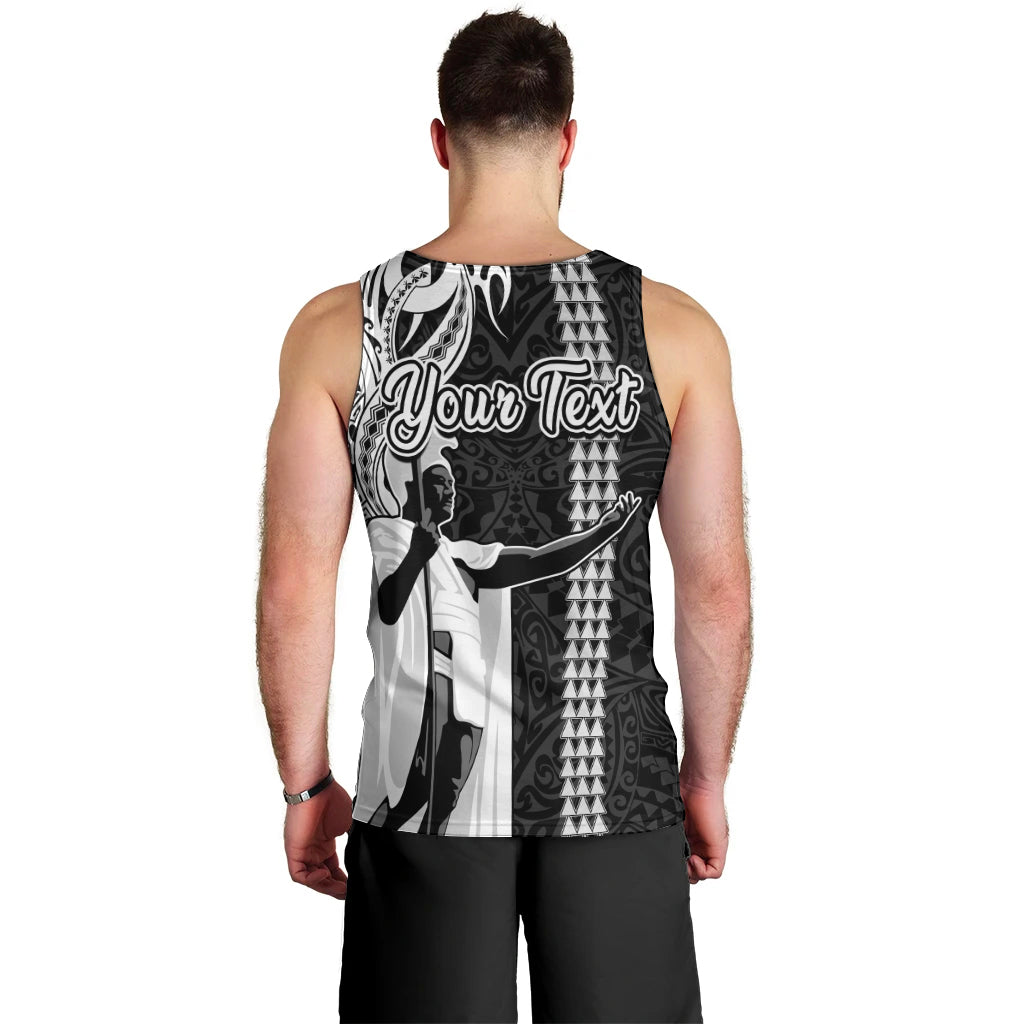 Custom Hawaii Molokai Island Men Tank Top Hawaiian King and Kakau Symbols Abstract Shoulder Tattoo LT03 - Polynesian Pride