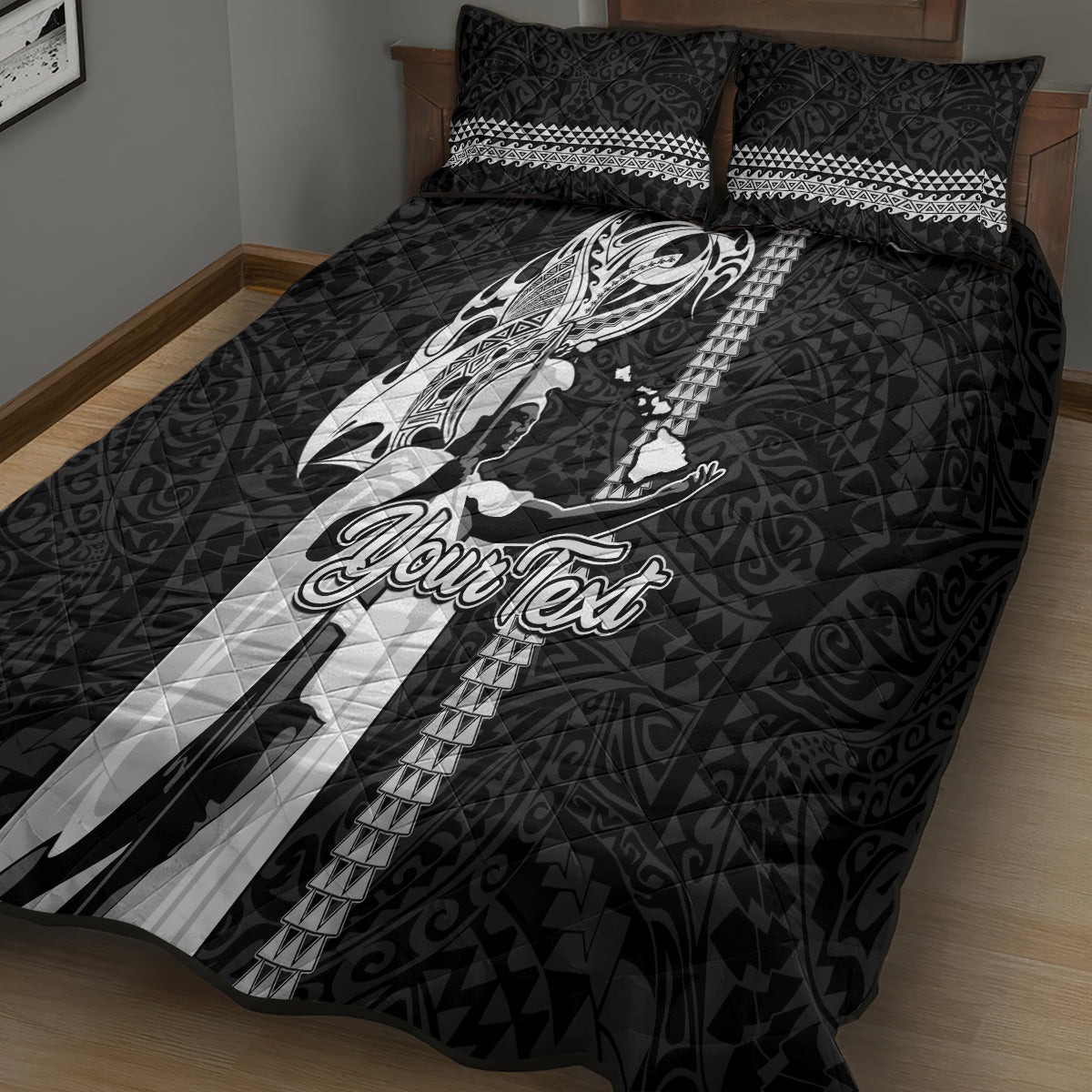 Custom Hawaii Molokai Island Quilt Bed Set Hawaiian King and Kakau Symbols Abstract Shoulder Tattoo LT03 - Polynesian Pride