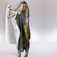Hawaii Niihau Island Hooded Blanket Hawaiian Warrior and Kakau Symbols Abstract Tattoo LT03 - Polynesian Pride
