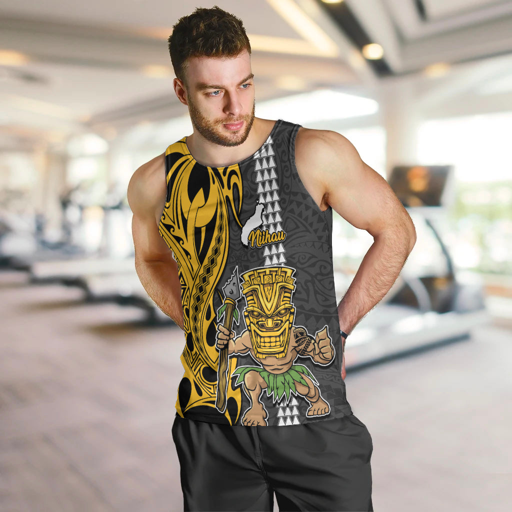 Hawaii Niihau Island Men Tank Top Hawaiian Warrior and Kakau Symbols Abstract Tattoo LT03 - Polynesian Pride