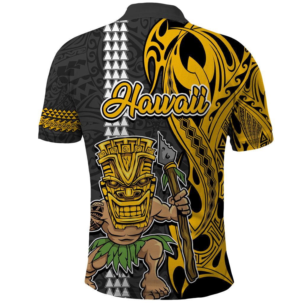 Hawaii Niihau Island Polo Shirt Hawaiian Warrior and Kakau Symbols Abstract Tattoo LT03 - Polynesian Pride