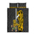 Hawaii Niihau Island Quilt Bed Set Hawaiian Warrior and Kakau Symbols Abstract Tattoo LT03 Yellow - Polynesian Pride