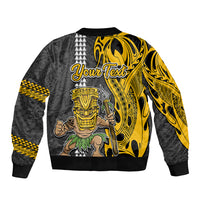 Custom Hawaii Niihau Island Bomber Jacket Hawaiian Warrior and Kakau Symbols Abstract Tattoo LT03 - Polynesian Pride