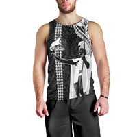 Hawaii Niihau Island Men Tank Top Hawaiian King and Kakau Symbols Abstract Shoulder Tattoo LT03 - Polynesian Pride