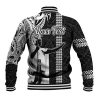 Custom Hawaii Niihau Island Baseball Jacket Hawaiian King and Kakau Symbols Abstract Shoulder Tattoo LT03 - Polynesian Pride