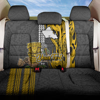Custom Hawaii Oahu Island Back Car Seat Cover Hawaiian Warrior and Kakau Symbols Abstract Tattoo LT03 One Size Yellow - Polynesian Pride