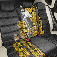Custom Hawaii Oahu Island Back Car Seat Cover Hawaiian Warrior and Kakau Symbols Abstract Tattoo LT03 - Polynesian Pride