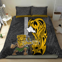 Custom Hawaii Oahu Island Bedding Set Hawaiian Warrior and Kakau Symbols Abstract Tattoo LT03 - Polynesian Pride
