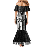 Custom Hawaii Oahu Island Family Matching Mermaid Dress and Hawaiian Shirt Hawaiian King and Kakau Symbols Abstract Shoulder Tattoo LT03 - Polynesian Pride