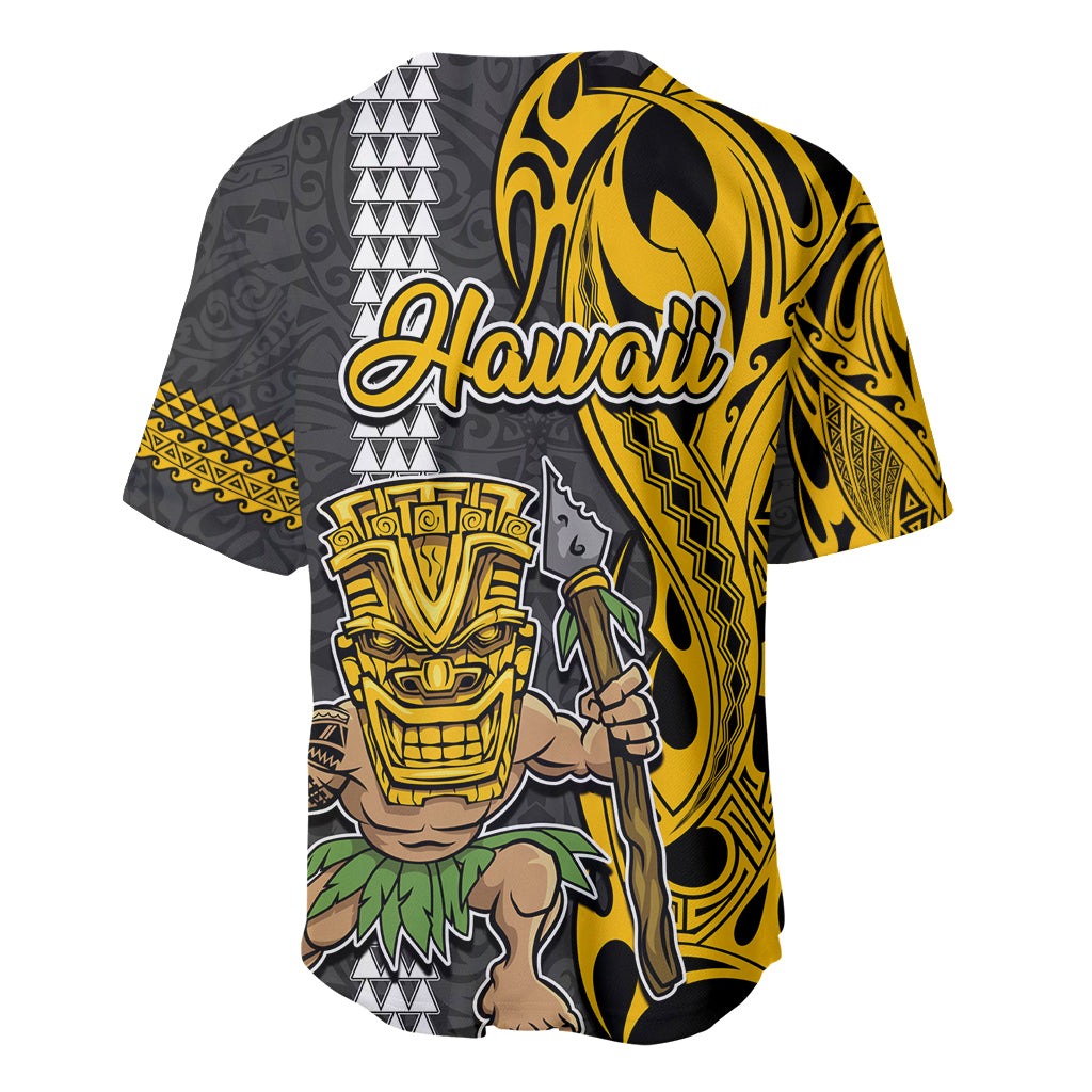 Hawaii Kahoolawe Island Baseball Jersey Hawaiian Warrior and Kakau Symbols Abstract Tattoo LT03 - Polynesian Pride