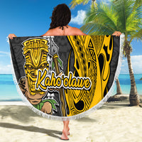 Hawaii Kahoolawe Island Beach Blanket Hawaiian Warrior and Kakau Symbols Abstract Tattoo LT03 - Wonder Print Shop