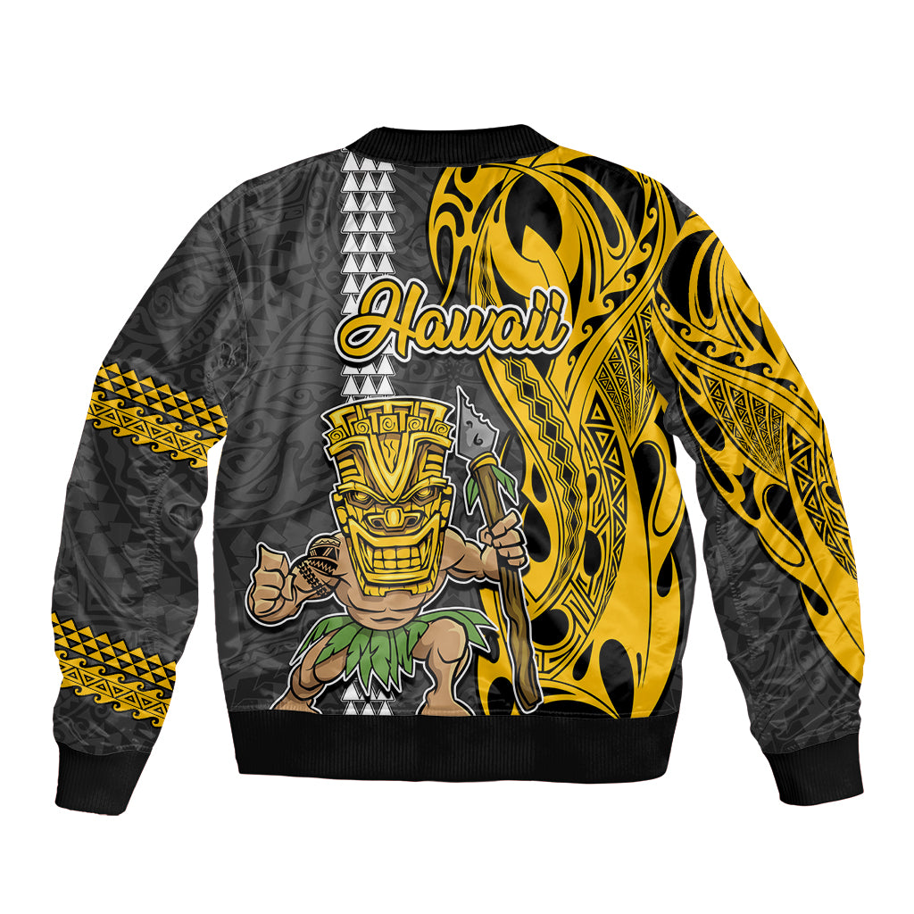 Hawaii Kahoolawe Island Bomber Jacket Hawaiian Warrior and Kakau Symbols Abstract Tattoo LT03 - Polynesian Pride