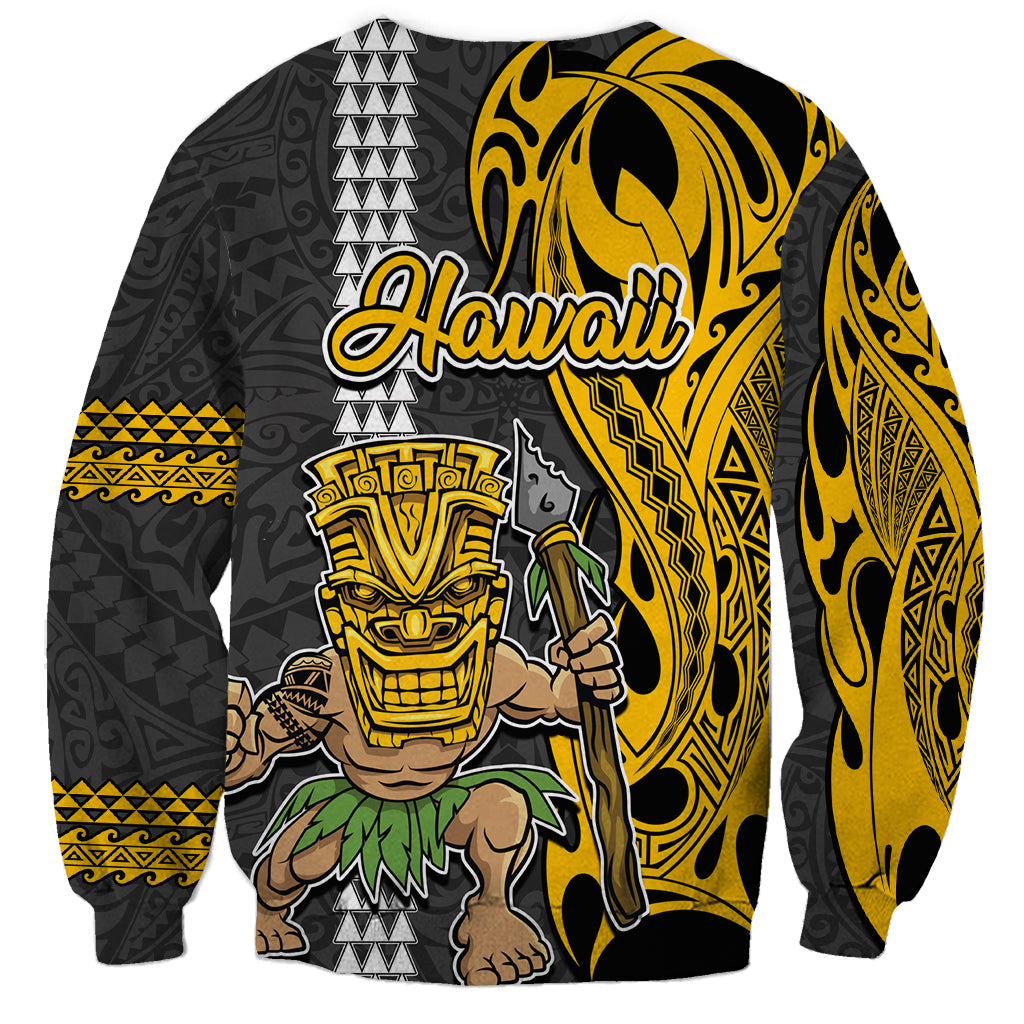 Hawaii Kahoolawe Island Sweatshirt Hawaiian Warrior and Kakau Symbols Abstract Tattoo LT03 - Polynesian Pride