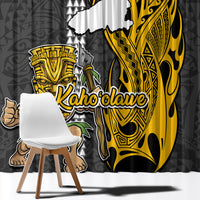 Hawaii Kahoolawe Island Window Curtain Hawaiian Warrior and Kakau Symbols Abstract Tattoo LT03 - Polynesian Pride