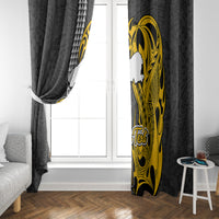 Custom Hawaii Kahoolawe Island Window Curtain Hawaiian Warrior and Kakau Symbols Abstract Tattoo LT03 - Polynesian Pride