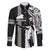 Hawaii Kahoolawe Island Family Matching Off Shoulder Maxi Dress and Hawaiian Shirt Hawaiian King and Kakau Symbols Abstract Shoulder Tattoo LT03 Dad's Shirt - Long Sleeve Black - Polynesian Pride