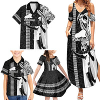 Hawaii Kahoolawe Island Family Matching Summer Maxi Dress and Hawaiian Shirt Hawaiian King and Kakau Symbols Abstract Shoulder Tattoo LT03 - Polynesian Pride