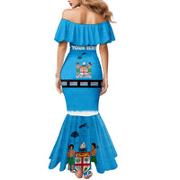 Fiji Merry Christmas Family Matching Mermaid Dress and Hawaiian Shirt Santa Suit Style With Tapa Tribal Pattern LT03 - Polynesian Pride