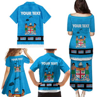 Fiji Merry Christmas Family Matching Puletasi and Hawaiian Shirt Santa Suit Style With Tapa Tribal Pattern LT03 - Polynesian Pride