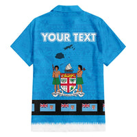 Fiji Merry Christmas Family Matching Summer Maxi Dress and Hawaiian Shirt Santa Suit Style With Tapa Tribal Pattern LT03 - Polynesian Pride