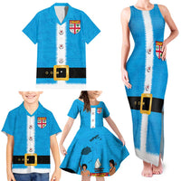 Fiji Merry Christmas Family Matching Tank Maxi Dress and Hawaiian Shirt Santa Suit Style With Tapa Tribal Pattern LT03 - Polynesian Pride