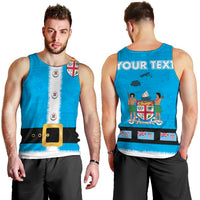 Fiji Merry Christmas Men Tank Top Santa Suit Style With Tapa Tribal Pattern