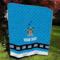 Fiji Merry Christmas Quilt Santa Suit Style With Tapa Tribal Pattern