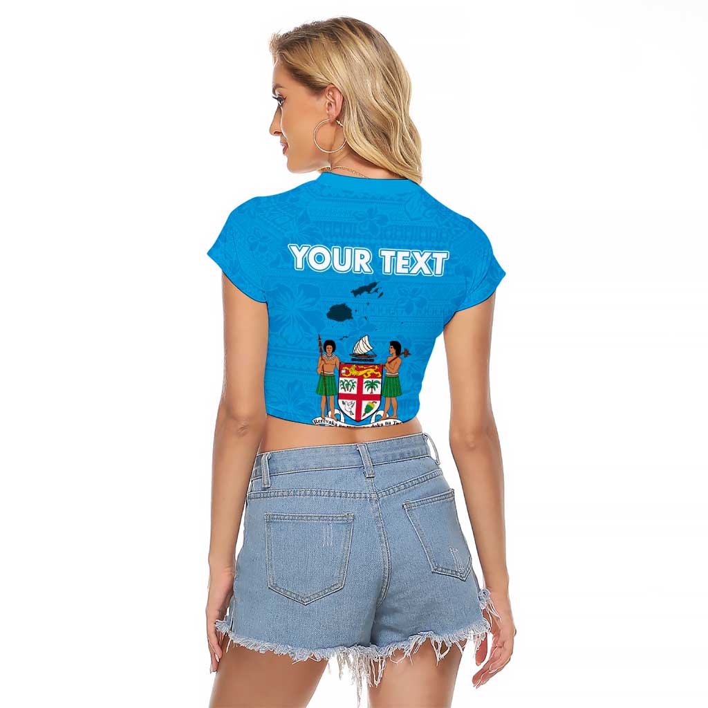 Fiji Merry Christmas Raglan Cropped T Shirt Santa Suit Style With Tapa Tribal Pattern