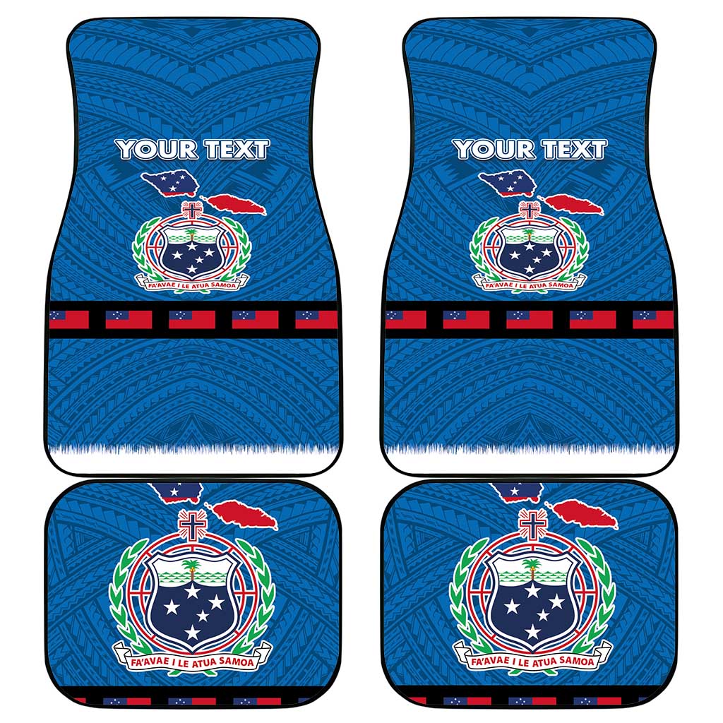 Samoa Merry Christmas Car Mats Santa Suit Style With Tatau Tattoo Pattern
