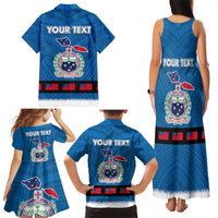 Samoa Merry Christmas Family Matching Tank Maxi Dress and Hawaiian Shirt Santa Suit Style With Tatau Tattoo Pattern LT03 - Polynesian Pride