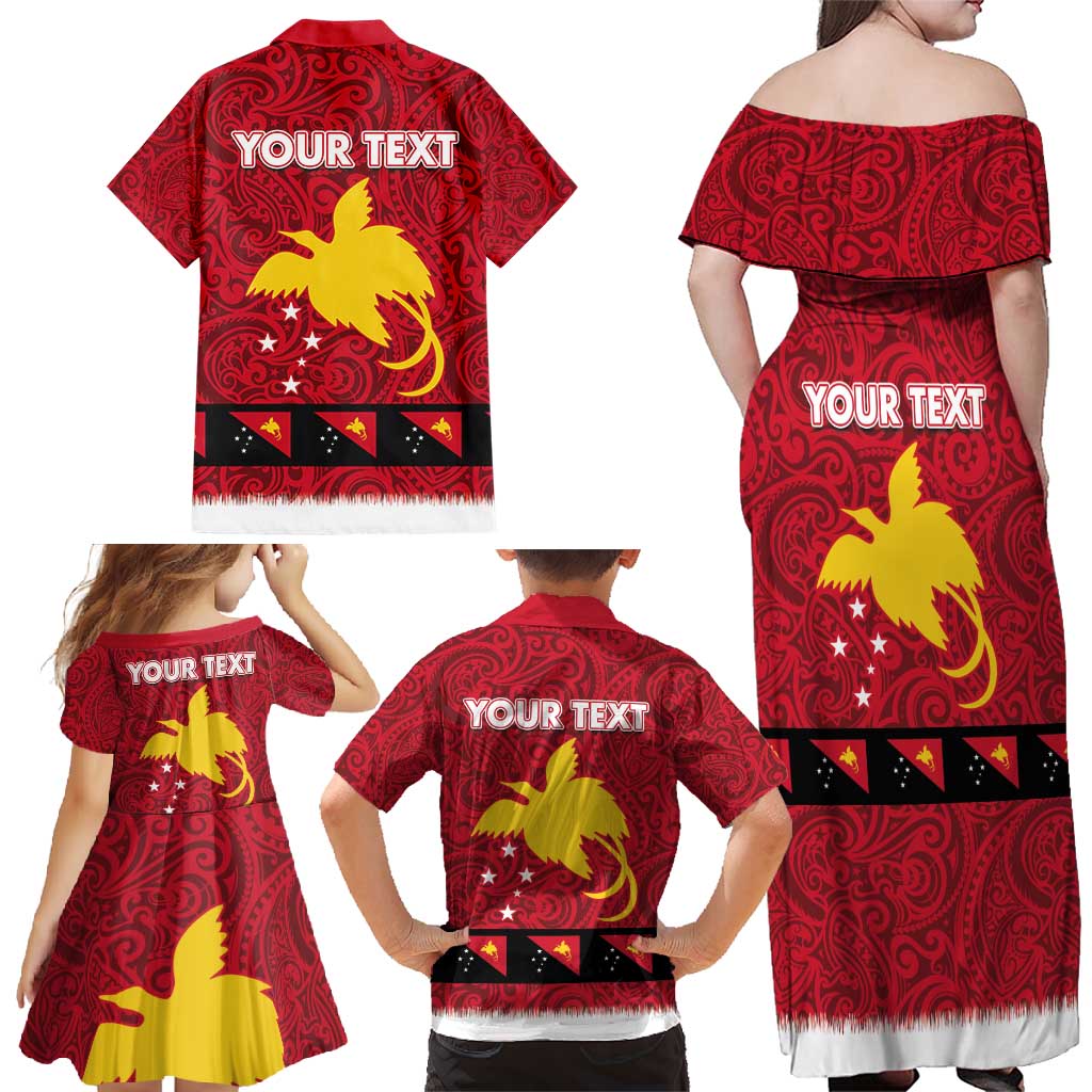 Papua New Guinea Merry Christmas Family Matching Off Shoulder Maxi Dress and Hawaiian Shirt Santa Suit Style With Melanesian Pattern LT03 - Polynesian Pride